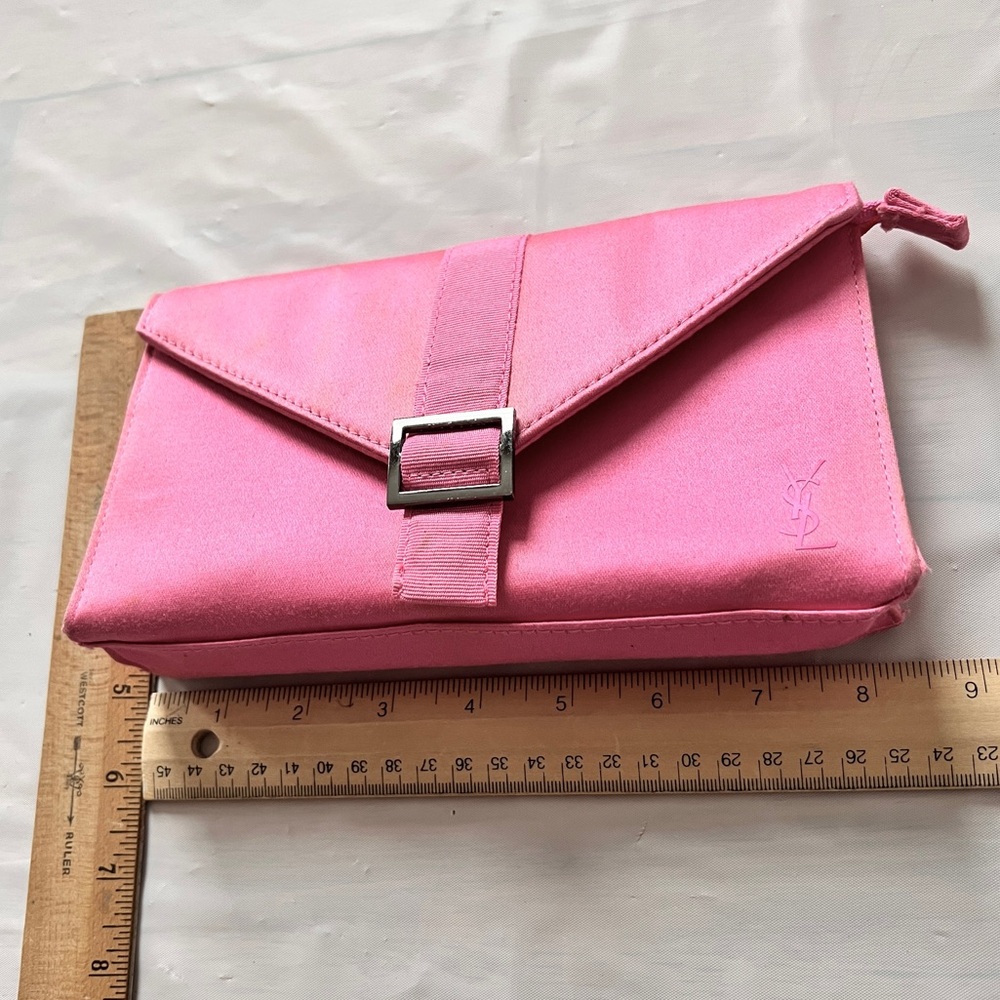 Yves Saint Laurent Novelty Clutch Bag Pink mirror pouch with zipper charm - Picture 13 of 14